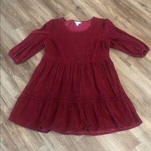 Time and Tru Women's Casual Burgundy Dress